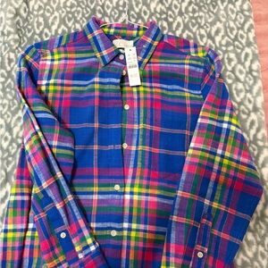 J.Crew flannel button down-NWT